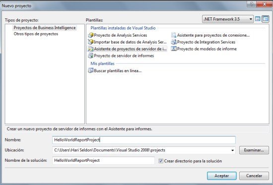 Reporting Services. Hello World