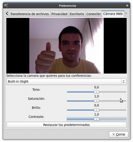 Emesene 1.5 añade soporte para webcam
