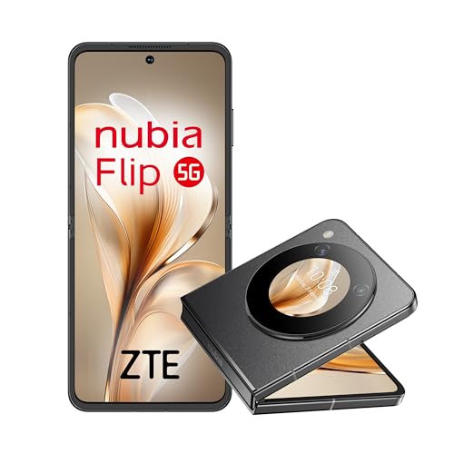 ZTE Nubia Flip Smartphone 5G, Pantalla AMOLED 6.9” FHD, Pantalla Externa 1.43”, 8GB RAM Ampliable, 256GB ROM, Cámara Dual 50MP+2MP, Batería 4310mAh 33W, Dual SIM, Snapdragon 7 Gen 1, Incluye Funda