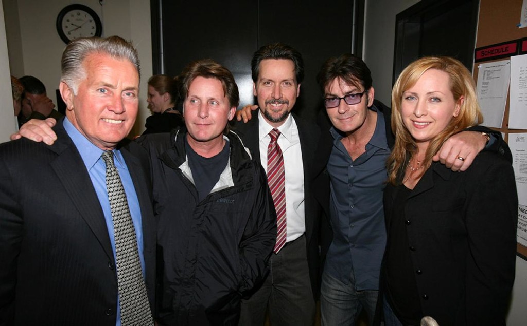 Martin Sheen con sus hijos: Emilio Estevez, Ramon Estevez, Charlie Sheen y Renee Estevez