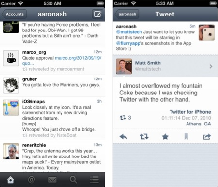 Flurry, un nuevo y completo cliente de Twitter para el iPhone