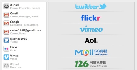 Integración de OS X Mountain Lion con Twitter, Flickr y Vimeo
