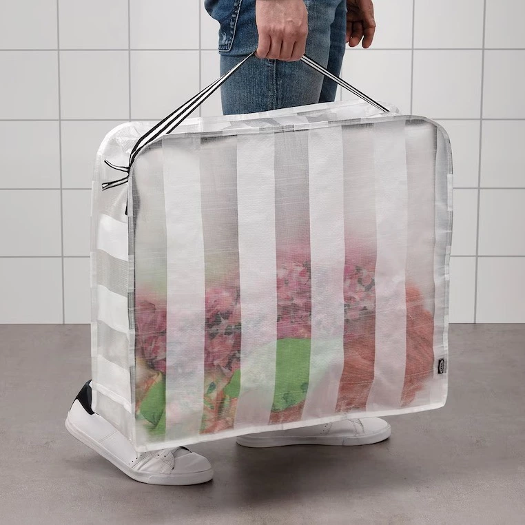 GÖRSNYGG Bolsa de almacenaje, blanco/transparente
