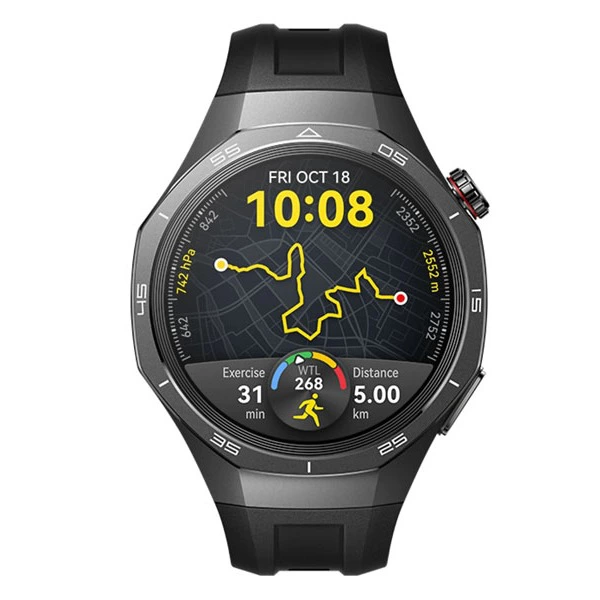 Smartwatch - Huawei Watch GT5 Pro 46mm, Llamadas BT, Respuesta con Teclado, 14 días batería, Compatible iOS/Android, Correa Fluoroelastómero Negro