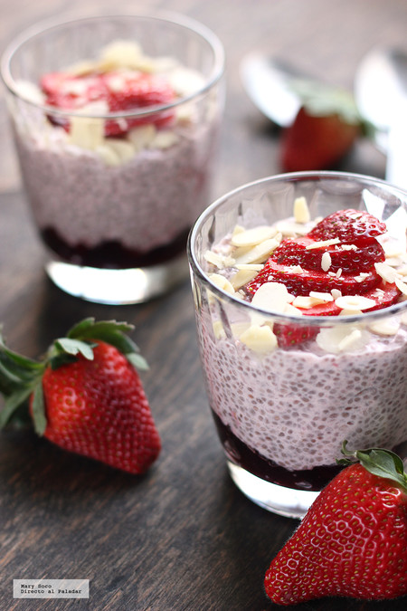 Pudding de chía y fresas. Receta