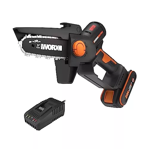 WORX WG325E Mini motosierra 20V 2Ah, con batería y cargador, una mano, motor brushless