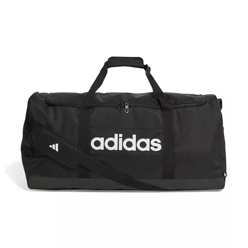 adidas Unisex Adulto Essentials Linear Duffel Bag Duffel Bag, Black/Black/White, L
