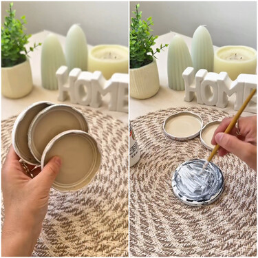 No lo sabía, pero si reutilizas las tapaderas de los botes de cristal, puedes hacer tú mismo este objeto de decoración para tus mesas 