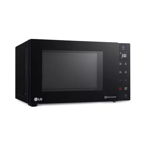 LG MH6535GIB - Microondas con grill, 1000 W, Smart Inverter, Display digital, Color Negro Transparente, 1000 W, 25 l