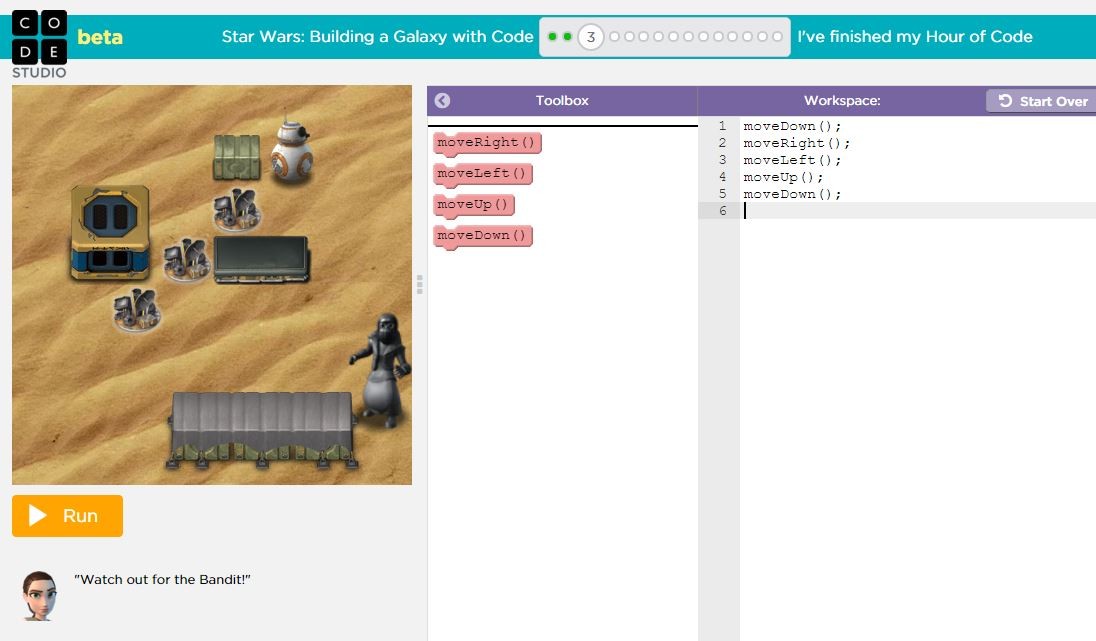 Disney y Code.org enseñan a programar a los niños con Star Wars