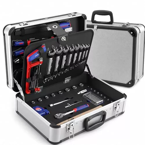 WORKPRO Maletín de Herramientas 119 Piezas para Hogar y Oficina | Caja de Herramientas con Herramientas Manuales Universales, Ideal para Reparaciones y Bricolaje