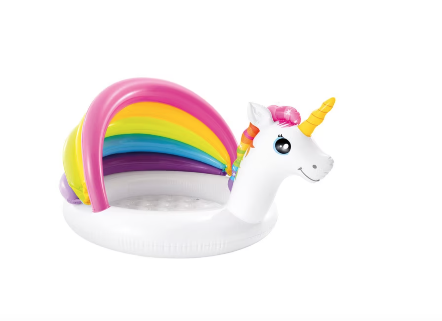 Piscina hinchable para bebé con toldo unicornio
