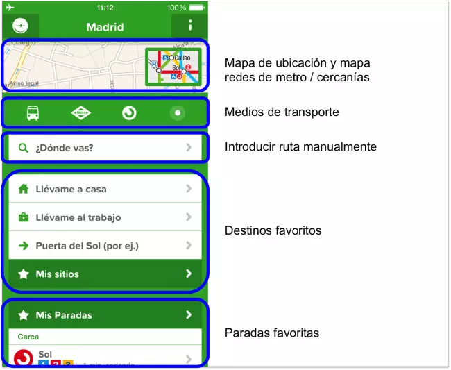Opciones Citymapper