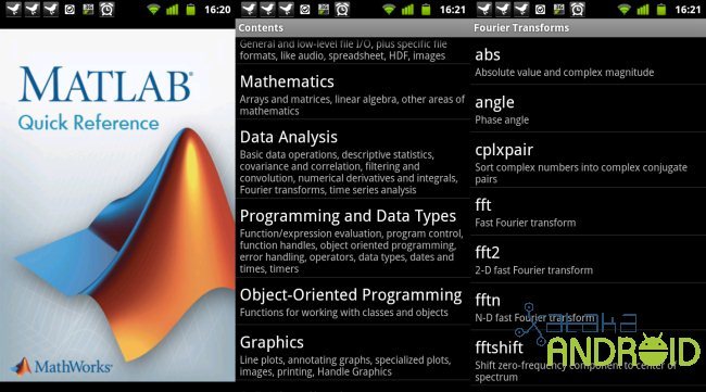 Las mejores herramientas sobre Matlab para Android