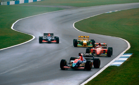 Rubens Barrichello, Jean Alesi, Michael Schumacher y Ukyo Katayama GP Europa F1 1993