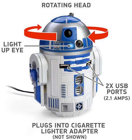 Cargador USB para coche R2D2
