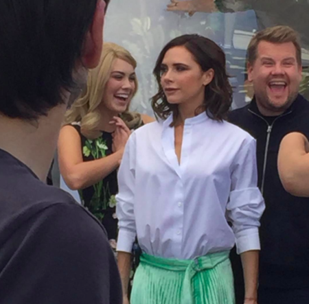 ¡Loado sea el señor! MariVicky Beckham se subirá al karaoke móvil de James Corden