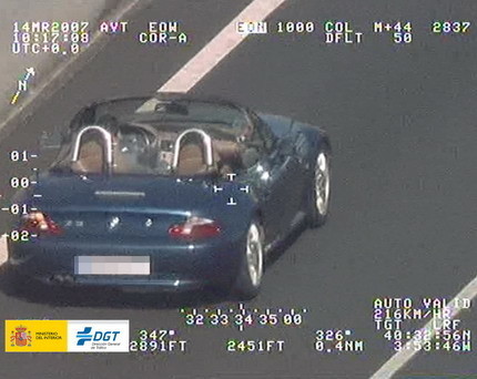 Foto del radar Wescam MX-15 a 216 Km/h