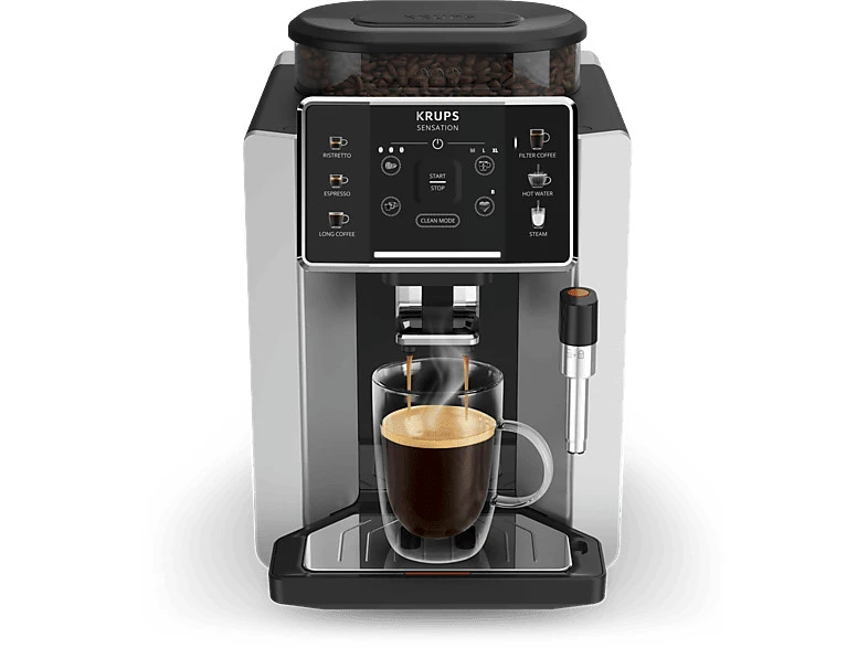 Cafetera superautomática - Krups Sensation C90 EA910E10, 1450 W, 15 bar, 1.7 L, 