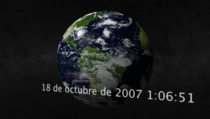 EarthClock: Salvapantallas de la Tierra en 3D desde el espacio