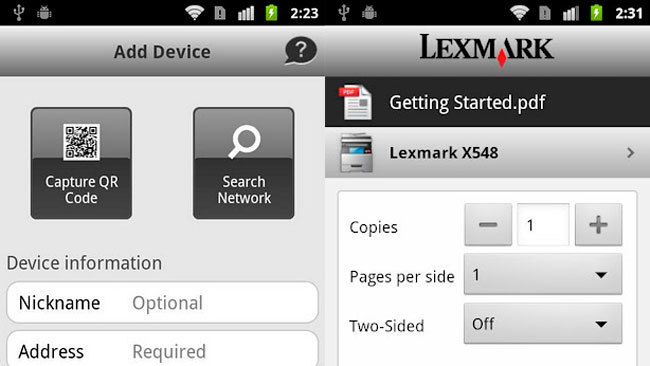 Lexmark mobile print
