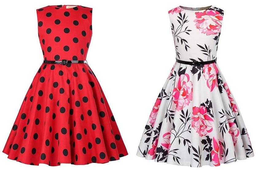 Kate Kasin Vestido Floral De Manga Larga Con Cuello Redondo