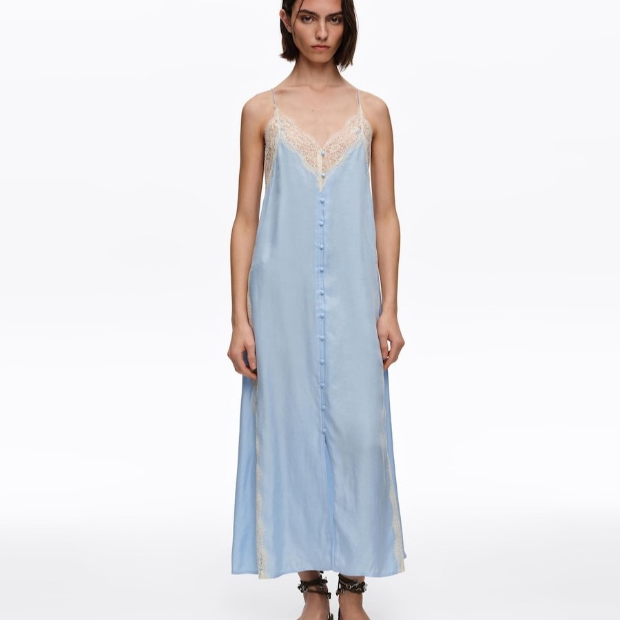Vestido lencero encajes a contraste Bimba y Lola