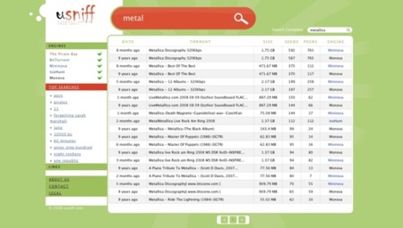 Usniff, nuevo metabuscador de torrents