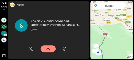 Reunión en curso a través de Android Auto