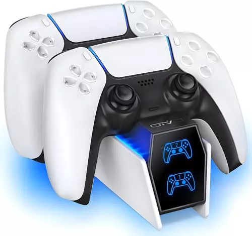 OIVO Cargador Mando PS5, 2H Rápido Base de Carga para Playstation 5 DualSense, Estación de Carga con 2 Tipos de Cable