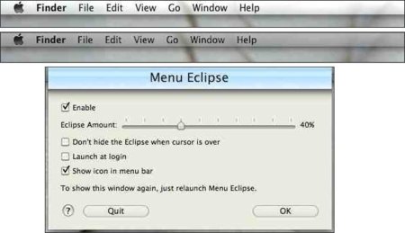Menu Eclipse esconde la barra de menú de tu sistema