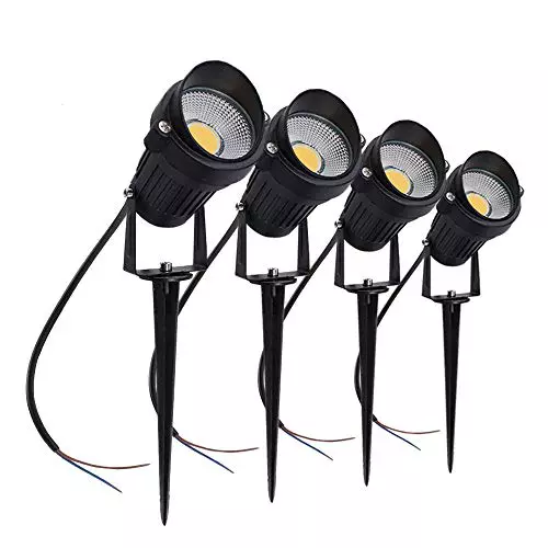 aulyun Pack de 4 Foco Jardin LED con Pincho COB 5W 