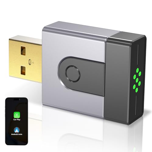 2 en 1 Mini Adaptador CarPlay y Android Auto inalámbrico