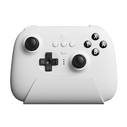 8Bitdo Ultimate Bluetooth Controller con base de carga, mando inalámbrico profesional para Switch, Windows y Steam Deck (blanco)