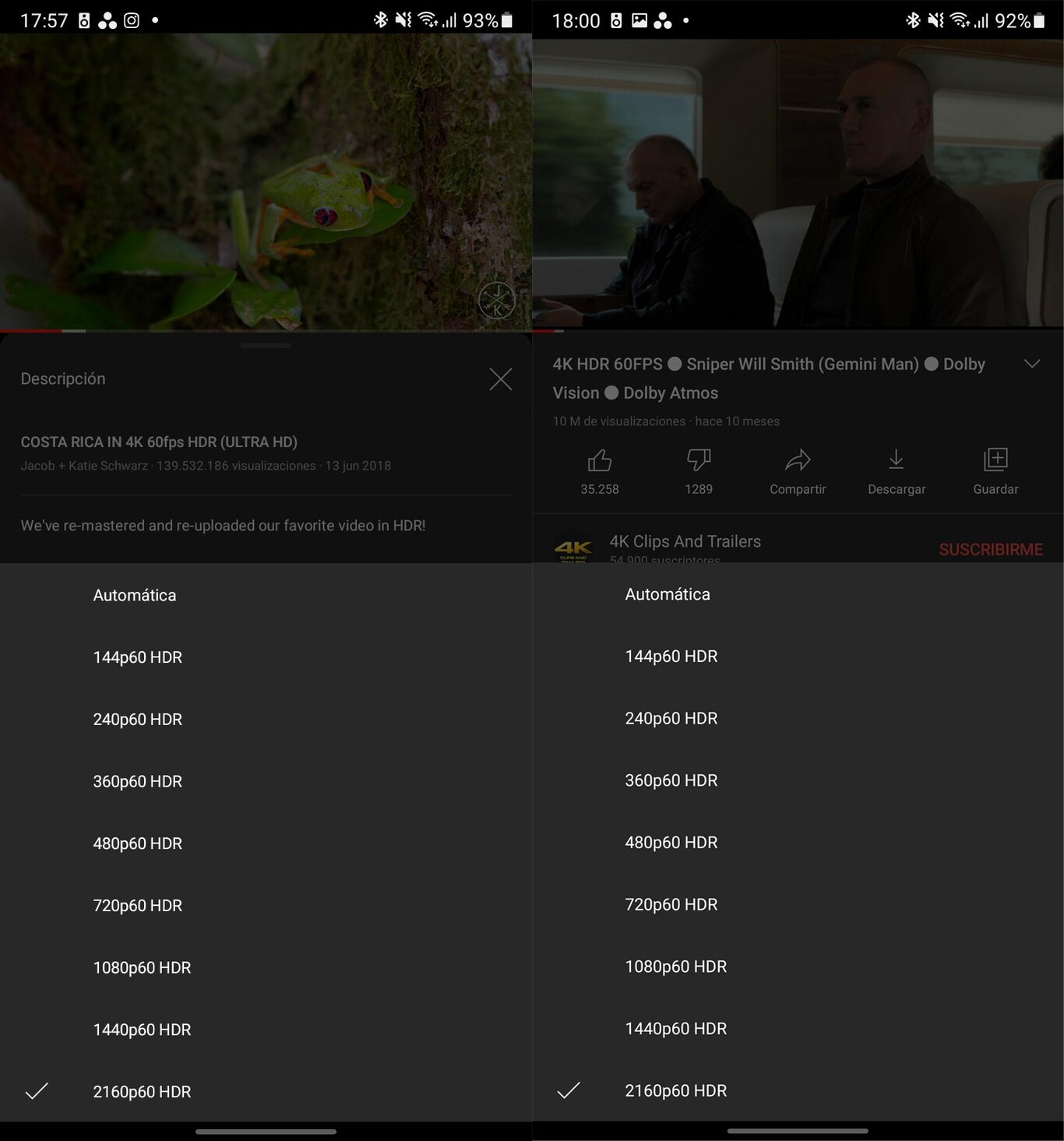 YouTube permite reproducir a 4K en Android incluso en móviles con ...