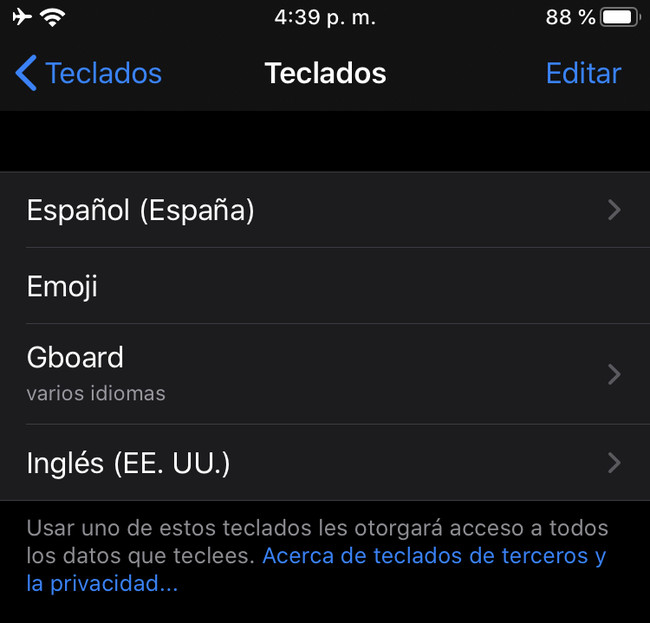 Teclados ios 13
