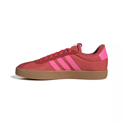 adidas VL Court 3.0 Shoes, Zapatillas Mujer, Semi Lucid Red Lucid Pink Core White, 38 EU