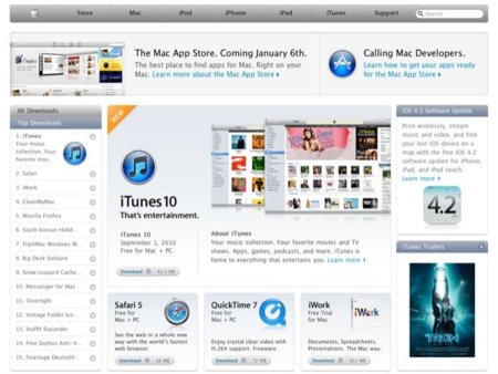 Apple eliminará la sección de descarga de aplicaciones de su web