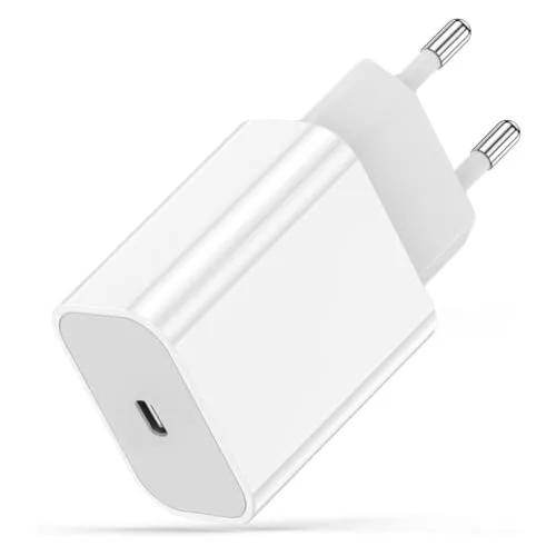 Cargador Carga Rapida para iPhone, 25W Cargador USB C, Certificado MFi Enchufe USB C 25W para iPhone 17/17 Pro/17 Pro Max/16 15 14 13 12 11 Air iPad, USBC Carga Rapido Tipo C Cabezal Adaptador Pared