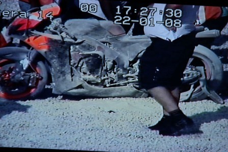 Así quedó la Honda de Pedrosa