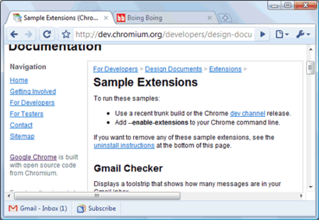 Más extensiones de prueba para Google Chrome
