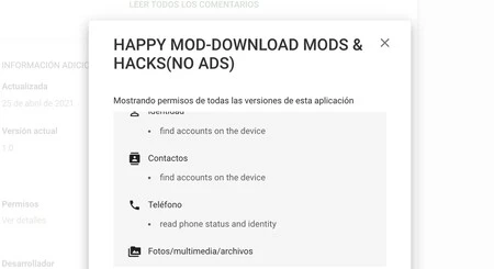 偽の HappyMod アプリにこれらすべての権限が必要なのはなぜですか?