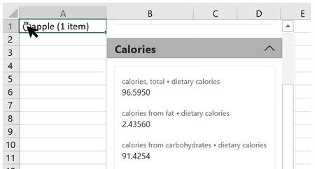 Excel permitirá utilizar más de 100 tipos nuevos de datos enriquecidos: alimentos, películas, ubicaciones geográficas...