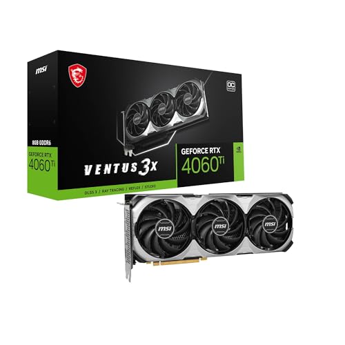 MSI GeForce RTX 4060 Ti VENTUS 3X E OC 8GB GDDR6 DLSS3