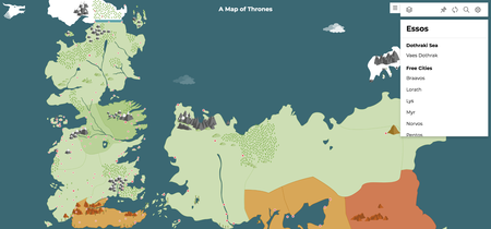 Este mapa interactivo de 'Juego de Tronos' te permite ver qué lugares han recorrido los personajes de la serie 