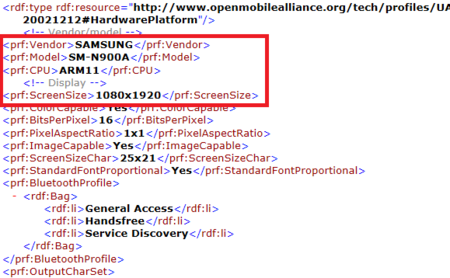 Samsung Galaxy Note III confirma su existencia en la red gracias a su UAProf