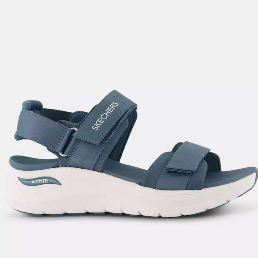 Skechers - Sandalia arch fit con triple ajuste de velcro.