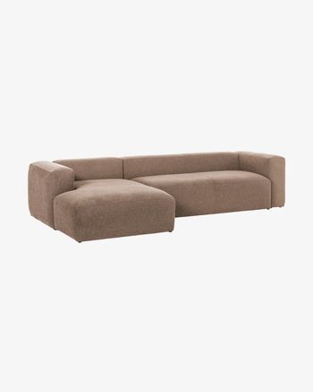 Sofá Blok 3 plazas chaise longue izquierdo rosa 330 cm