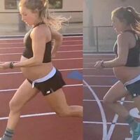 El impactante vídeo de una atleta embarazada corriendo un kilómetro y medio en poco más de cinco minutos, días antes de dar a luz