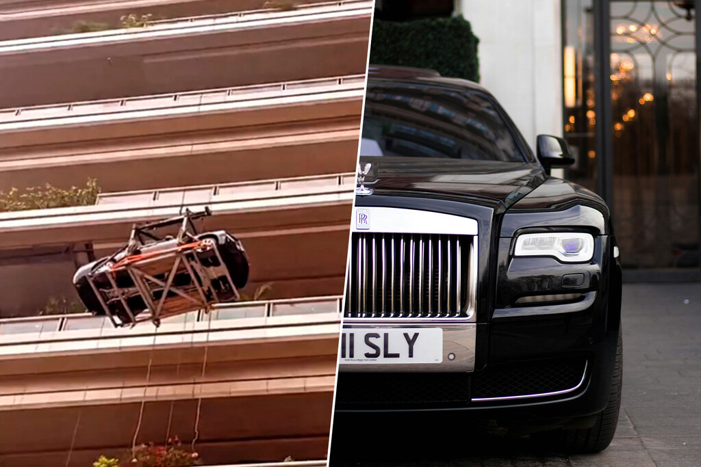 Un millonario quiso decorar su salón con un impresionante Rolls-Royce Ghost. Vivir en un piso 44 no pareció importarle